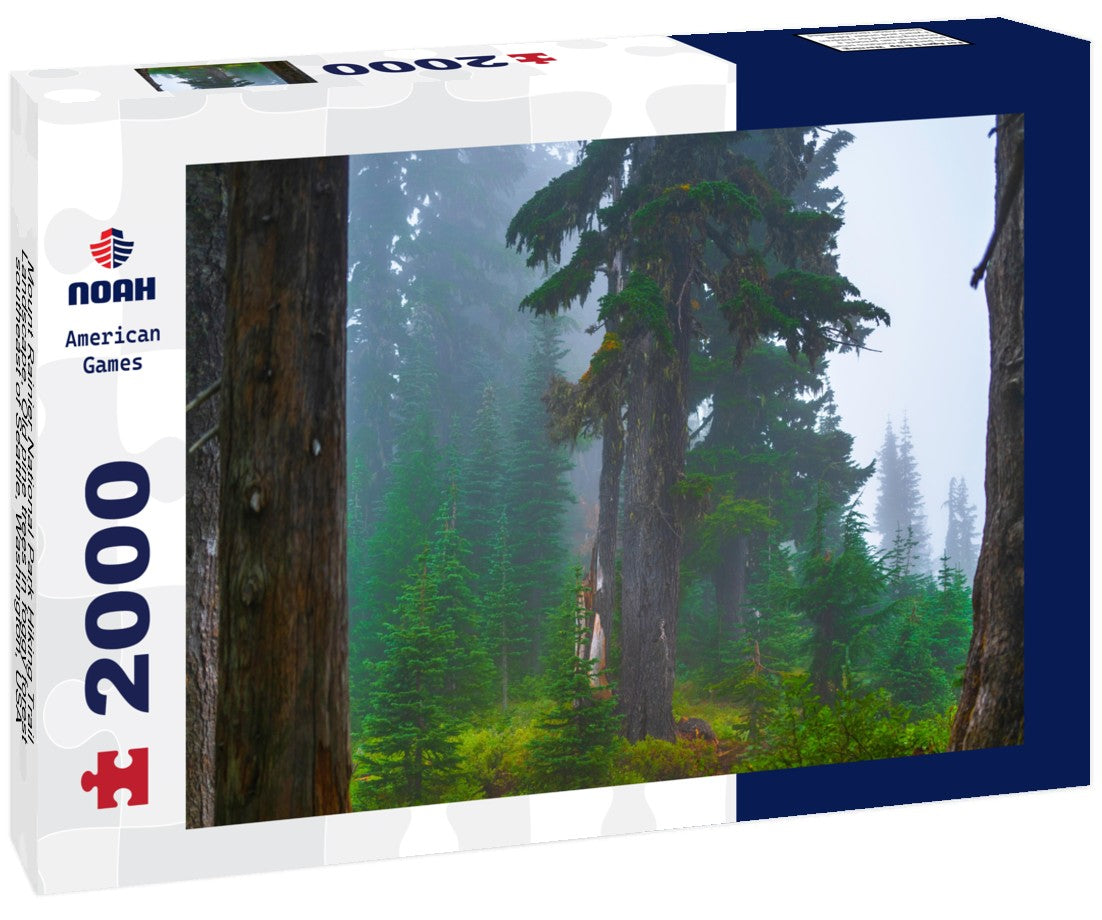 Mount Rainier National Park Hiking Trail Landscape, Old pine trees in foggy forest, southeast of Seattle, Washington, USA 2000pc Puzzle
