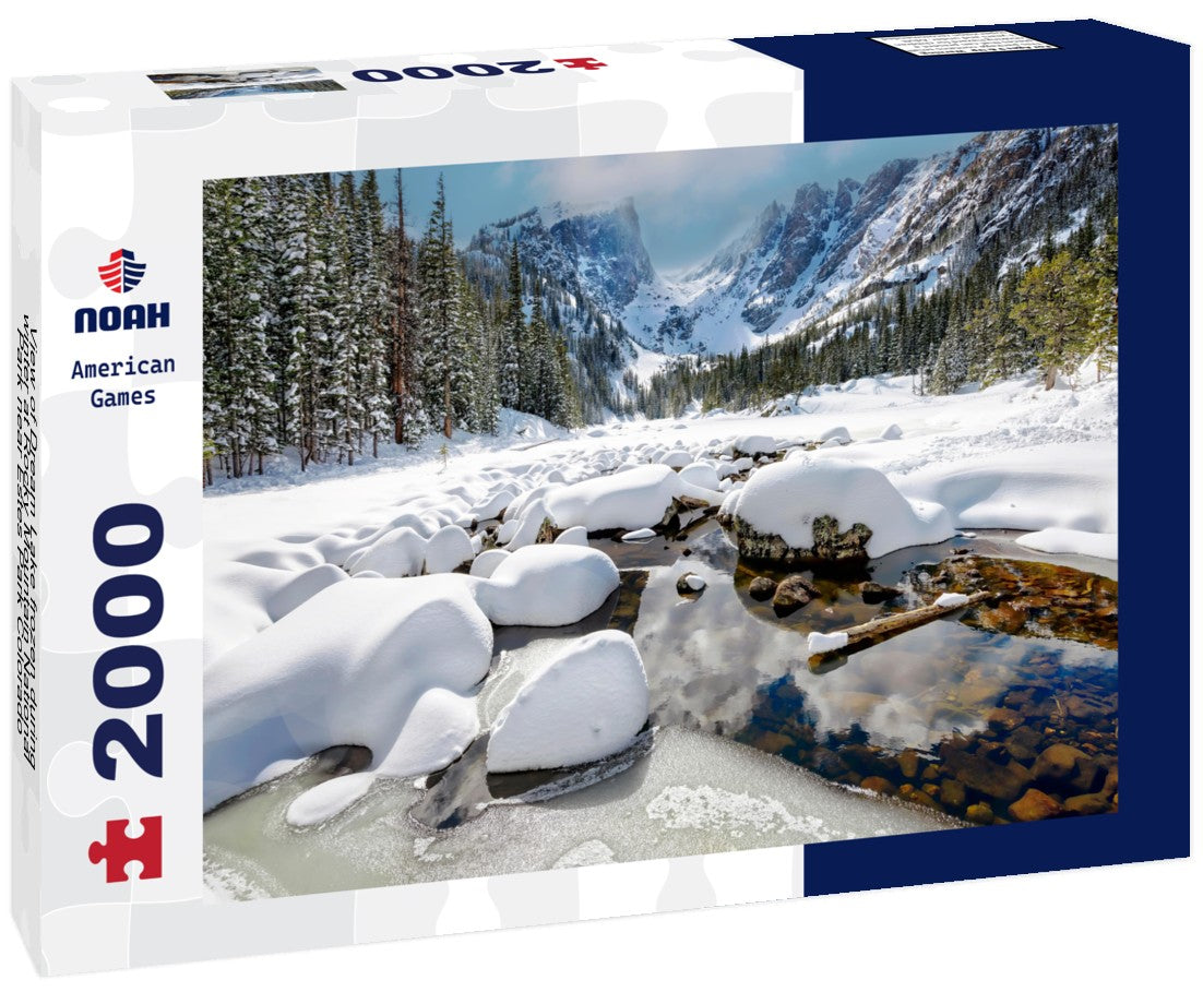 Dream Lake frozen during winter at Rocky Mountain National Park near Estes Park Colorado 2000pc Puzzle
