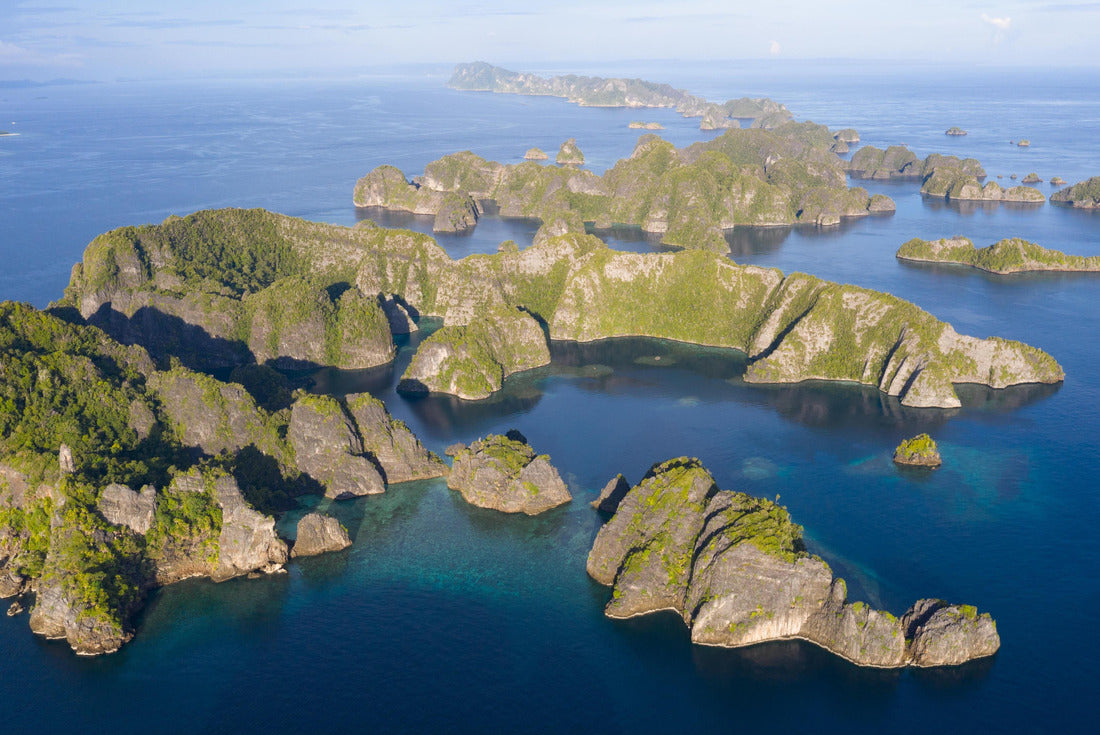 Noah Jigsaw Puzzle Beautiful limestone islands rise from the Raja Ampat, Indonesia, seascape. These islands are ancient, uplifted reefs now surrounded by young, fringing coral reefs 2000 pieces