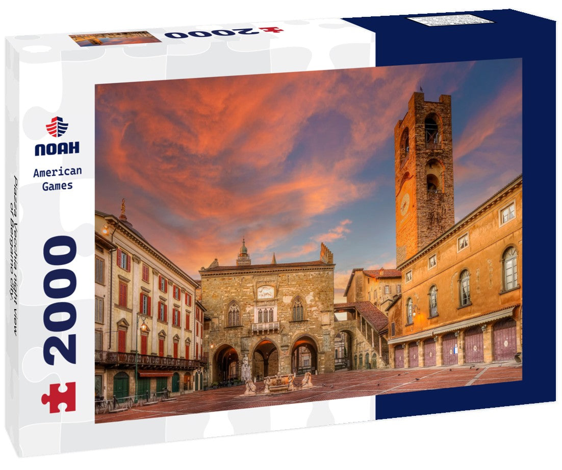 Piazza Vecchia night view of Bergamo city. 2000pc Puzzle