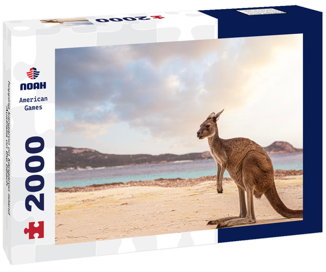 hopping kangaroo on kangaroo island Australia on the beach 2000pc Puzzle