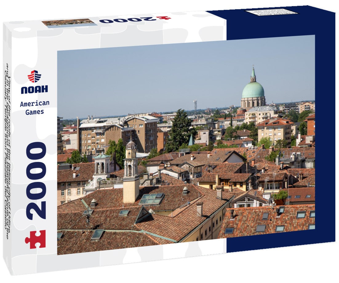 the roofs of the Italian city of Udine and in the background the beautiful dome of the Ossuary Temple from Piazzale del Castello 2000pc Puzzle