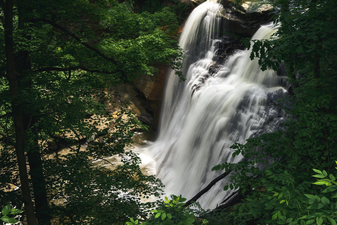 Brandywine Falls, Cuyahoga Valley National Park, Akron Ohio, Flowing Waterfall In Dark Green Wooded Forest 2000pc Puzzle