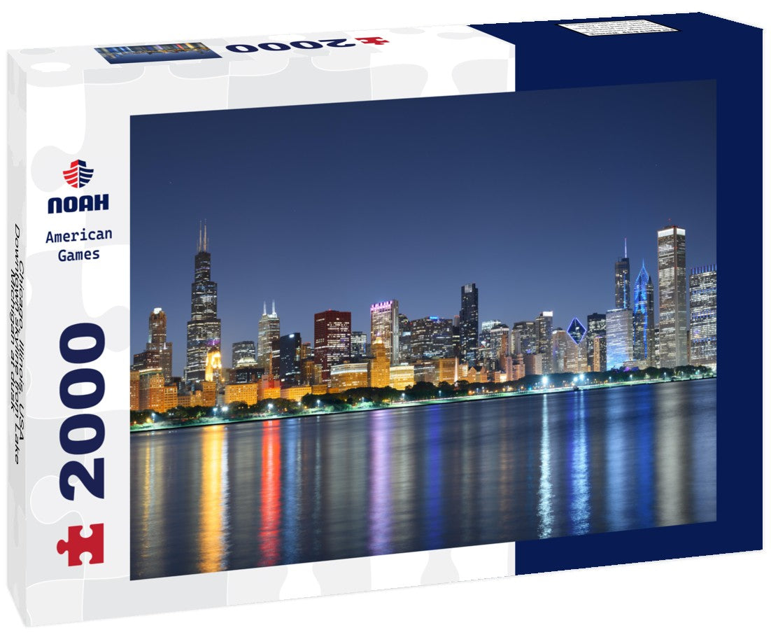 Chicago, Illinois, USA Downtown skyline from Lake Michigan at dusk 2000pc Puzzle