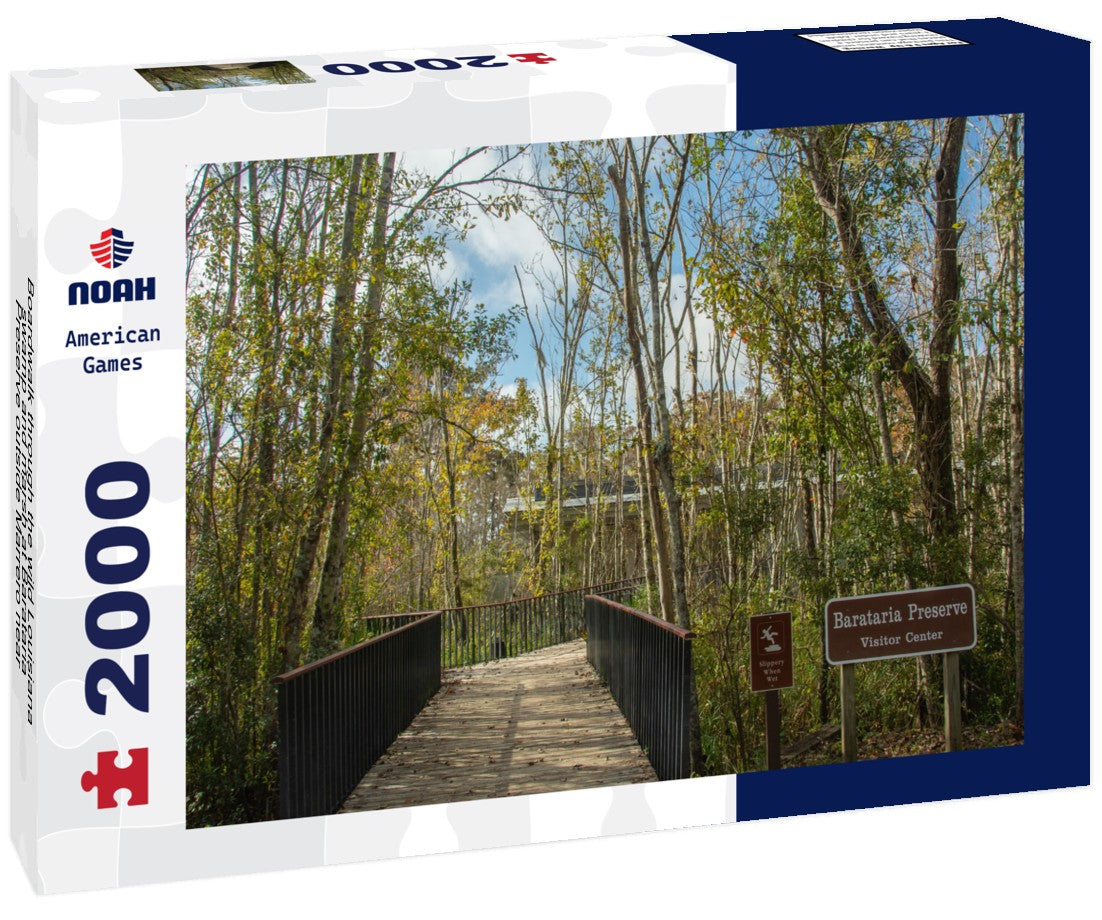Boardwalk through the wild Louisiana swamp and marsh at Barataria Preserve outside Marrero near New Orleans, USA 2000pc Puzzle