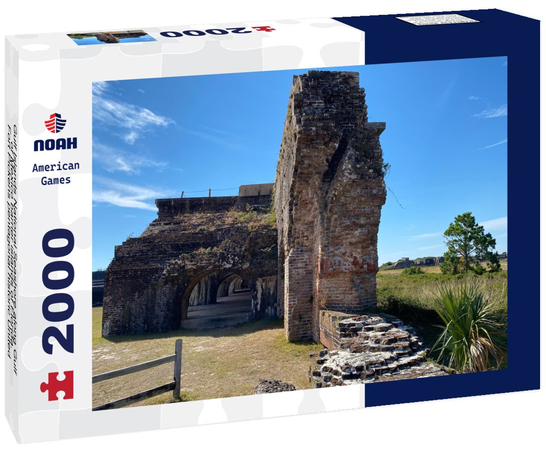 Gulf Islands National Seashore along Gulf of Mexico barrier islands of Florida. Fort Pickens pentagonal historic United States military fort on Santa Rosa Island. 2000pc Puzzle