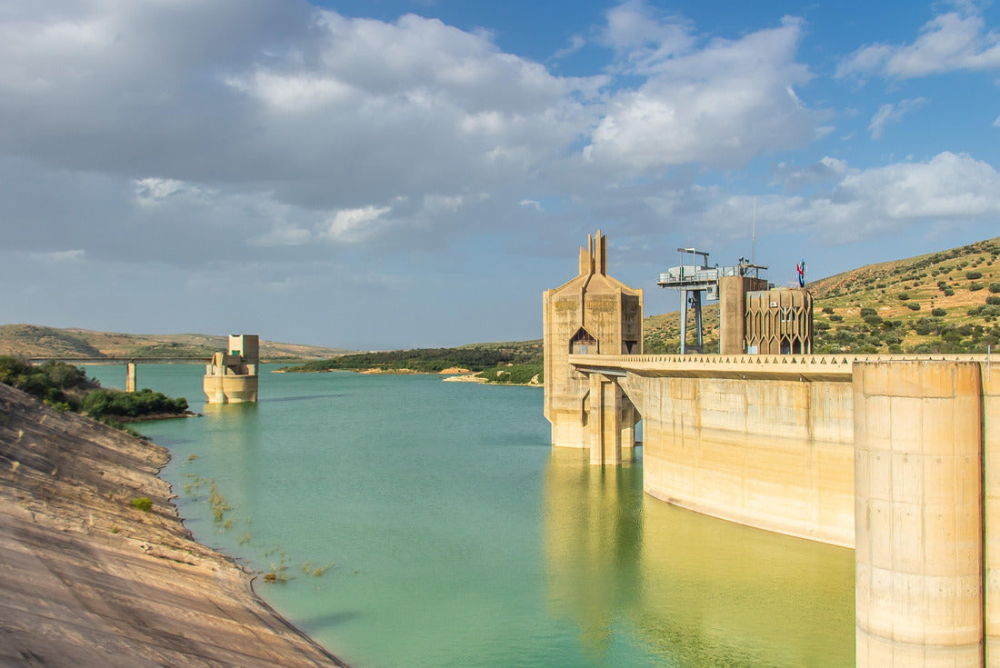 The Sidi Salem Dam, an impressive water management system in Beja, Tunisia. North Africa 2000pc Puzzle