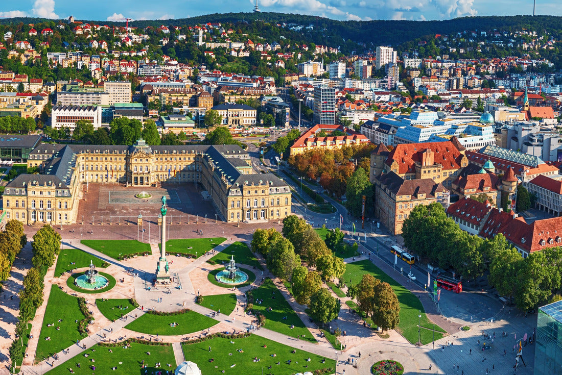 Aerial the famous Schlossplatz in Stuttgart, Germany 2000pc Puzzle