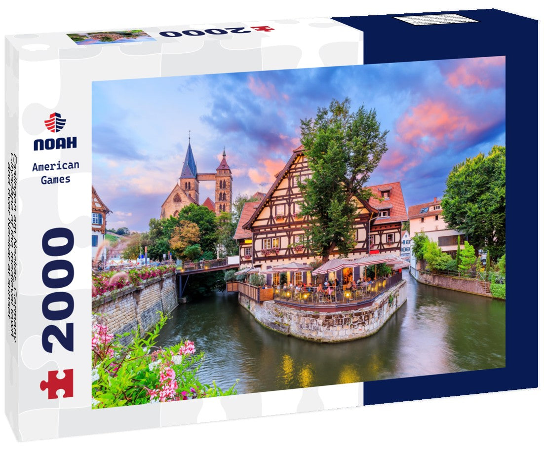 Esslingen am Neckar, Germany. Cityscape of the medieval town and river Neckar at sunset 2000pc Puzzle