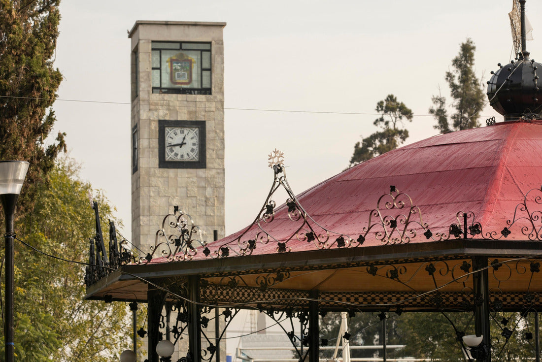 Ecatepec de Morelos, Mexico: Morning light shines on the central kiosk and the public clock tower 2000pc Puzzle