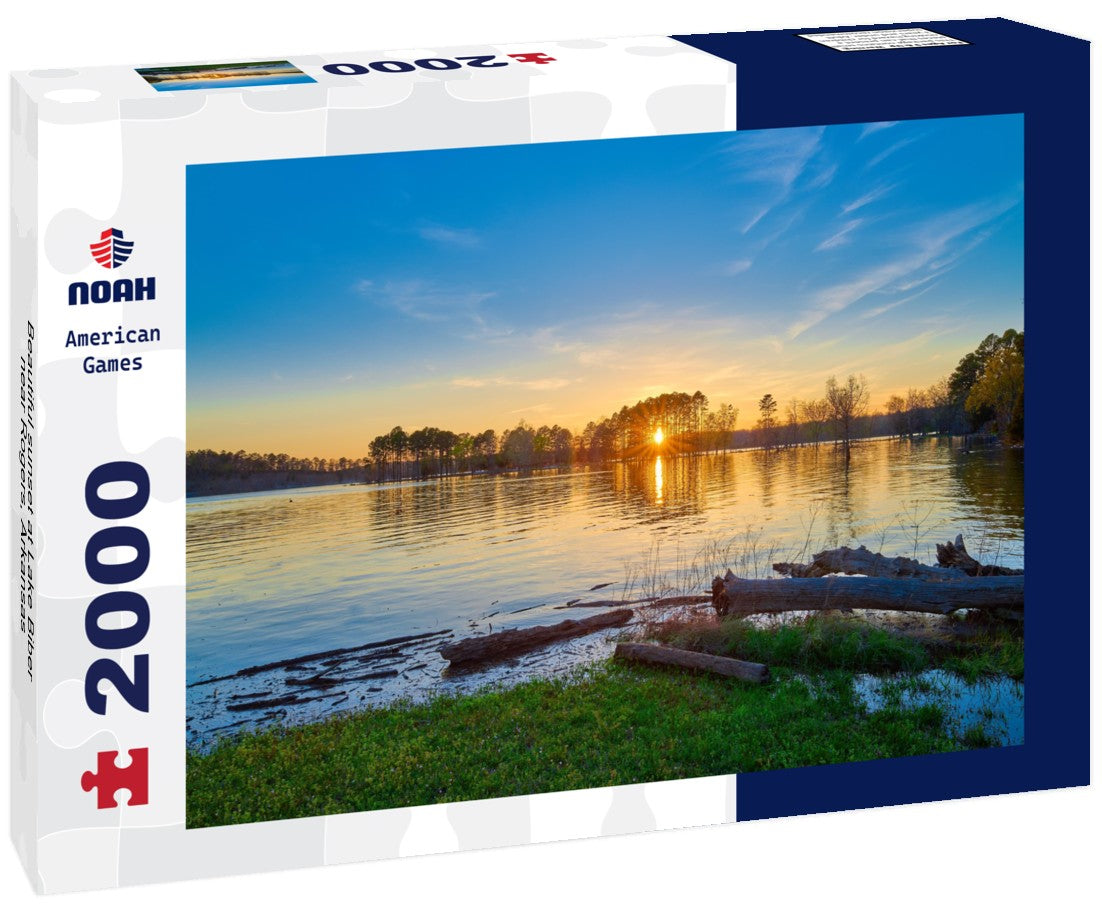 Beautiful sunset at Lake Biber near Rogers, Arkansas 2000pc Puzzle