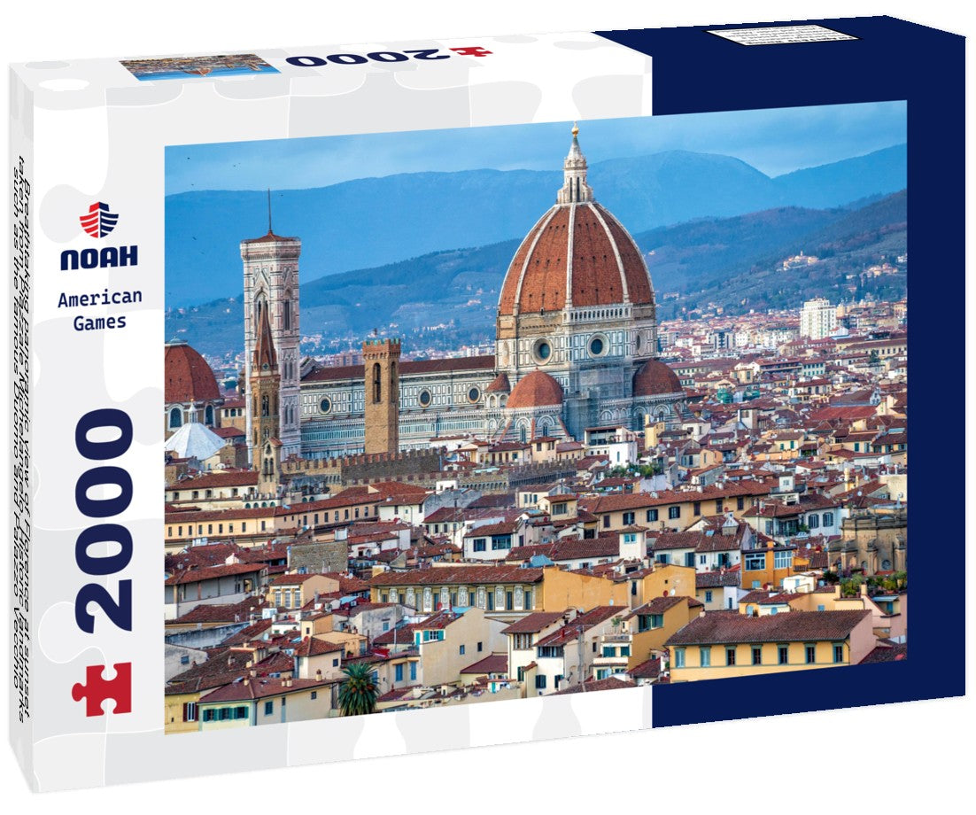 Breathtaking Florence at sunset, taken from Piazzale Michelangelo. Historic landmarks such as the famous Duomo and Palazzo Vecchio can be seen in the distance 2000pc Puzzle
