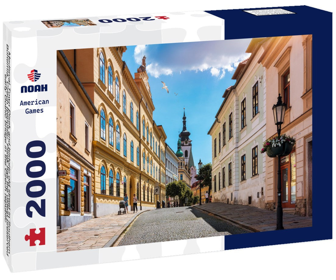Medieval Town Pisek and historic old street in Southern Bohemia, Czech Republic. Pisek has the oldest preserved early Gothic bridge in the Czech republic 2000pc Puzzle