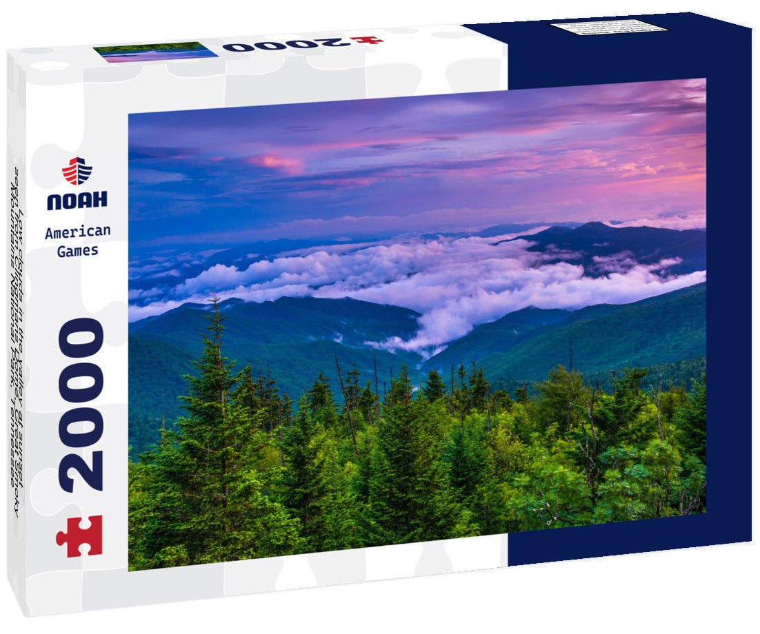 Low clouds in the valley at sunset, seen from Clingmans Dome, Great Smoky Mountains National Park, Tennessee 2000pc Puzzle