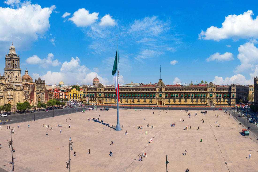 Zocalo Constitution Square in Mexico City, landmark Metropolitan Cathedral and National Palace 2000pc Puzzle