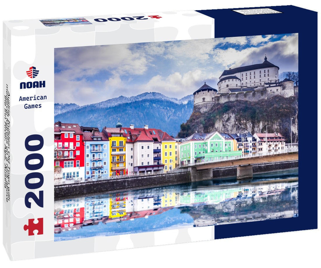 Austria, Kufstein Old Town with medieval fortress on a rock above the Inn River, Alps, Austria 2000pc Puzzle