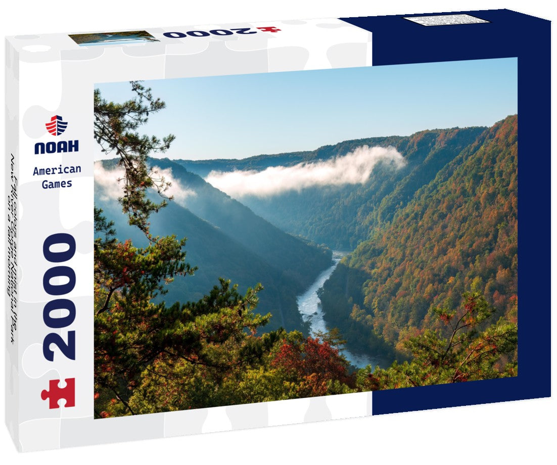 Fall colors and mist in the New River Gorge National Park on a fall morning 2000pc Puzzle