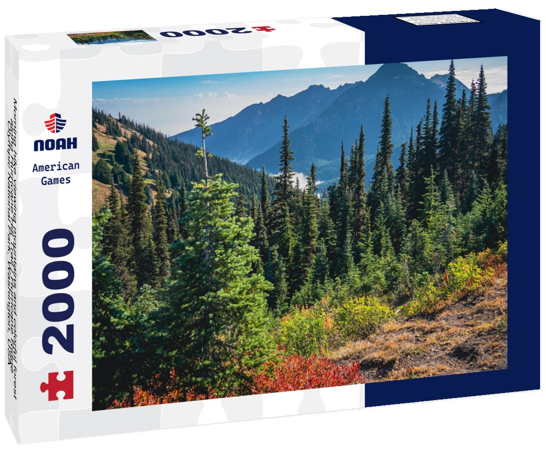 Morning hike viewing mountains and colorful forest along Hurricane Hill Trail | Hurricane Ridge, Olympic National Park, Washington, USA 2000pc Puzzle