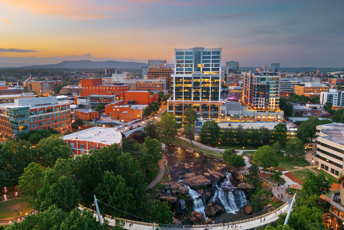 Greenville, South Carolina at Falls Park on Reedy Creek at dusk 2000pc Puzzle