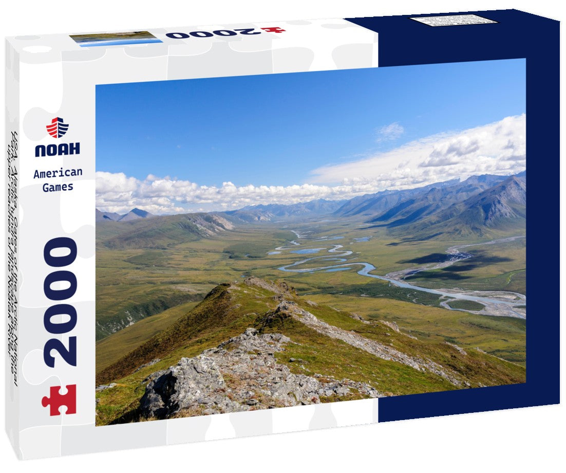 USA, Alaska, Gates of the Arctic National Park. Arctic tundra landscape along the upper reaches of the Noatak River 2000pc Puzzle