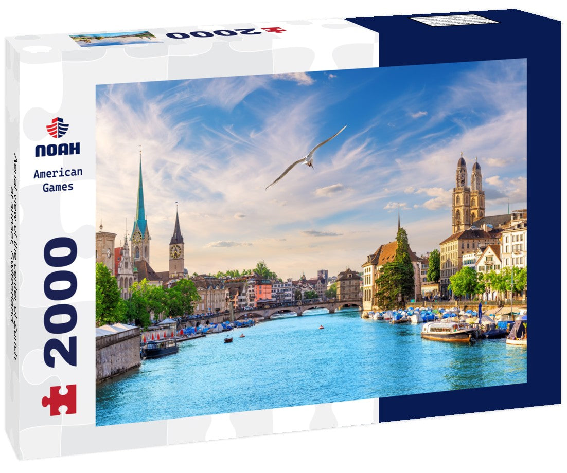 Aerial view of the center of Zurich at sunset, Switzerland 2000pc Puzzle