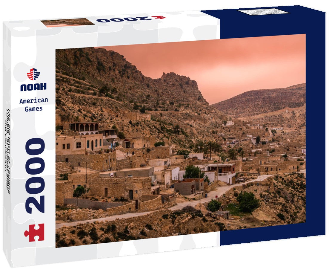 The old town of Toujane, Tunisia, at sunset after the sandstorm 2000pc Puzzle