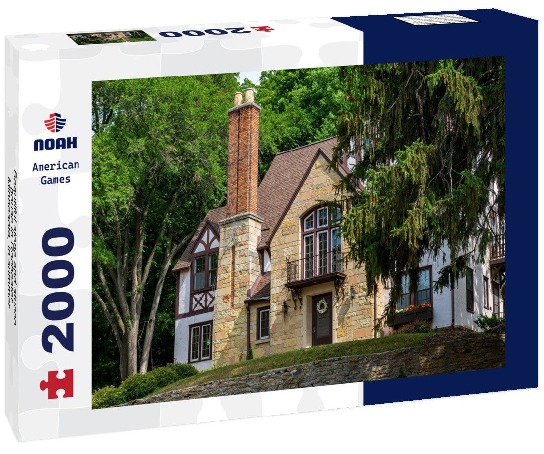 Beautiful stone and stucco house in Rochester, Minnesota, in summer 2000pc Puzzle