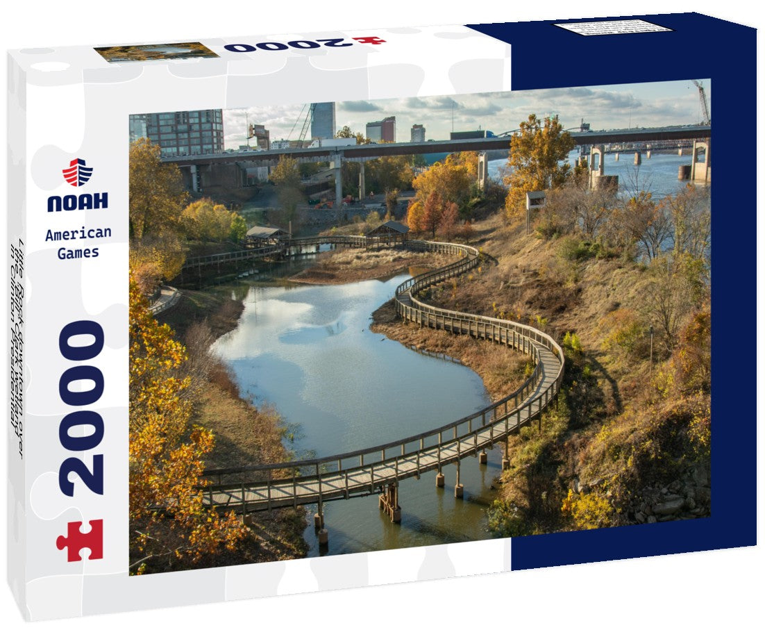 Little Rock downtown over the “Bill” Clark wetland in Clinton Presidential Park, Arkansas 2000pc Puzzle