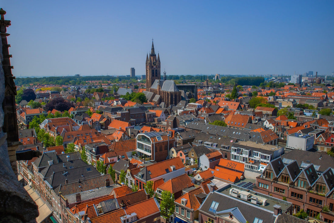 Top view of the old town of Delft (Netherlands) from the tower of the New Church (Nieuwe Kerk), May, sunny day 2000pc Puzzle