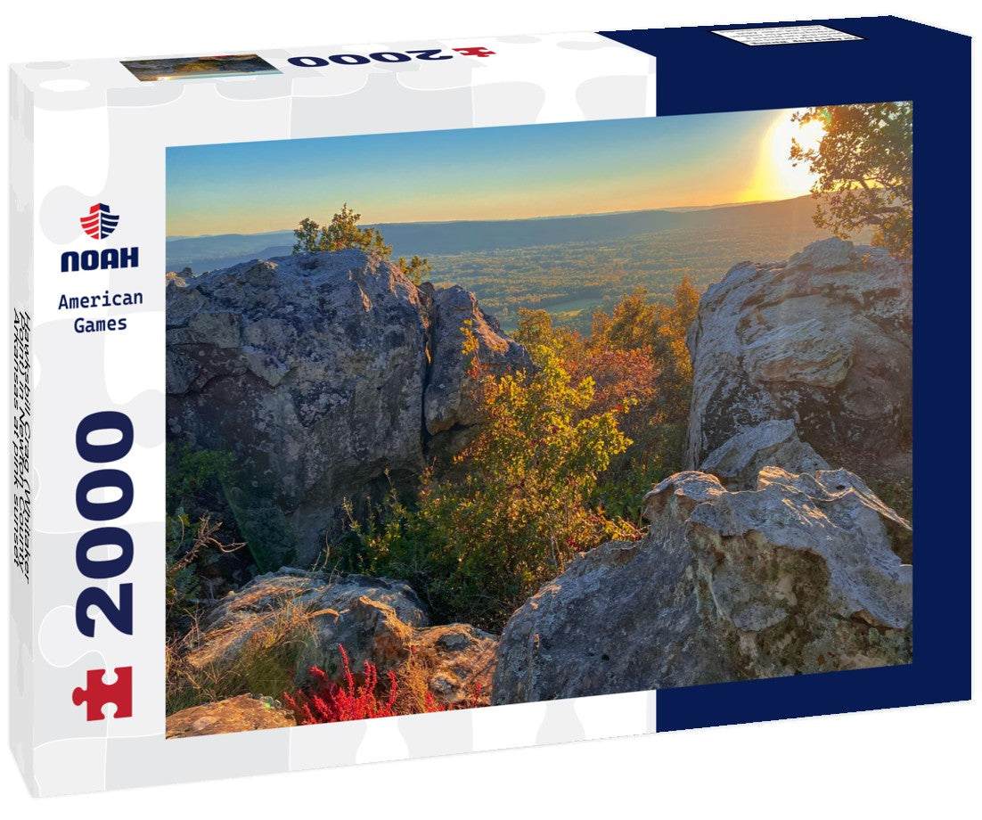 Hawksbill Crag (Whitaker Point) in Newton County, Arkansas at pink sunset 2000pc Puzzle