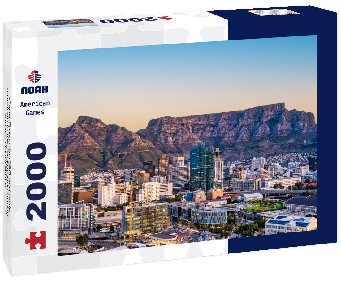 Cape Town city CBD and table mountain in the background during sunset, South Africa 2000pc Puzzle