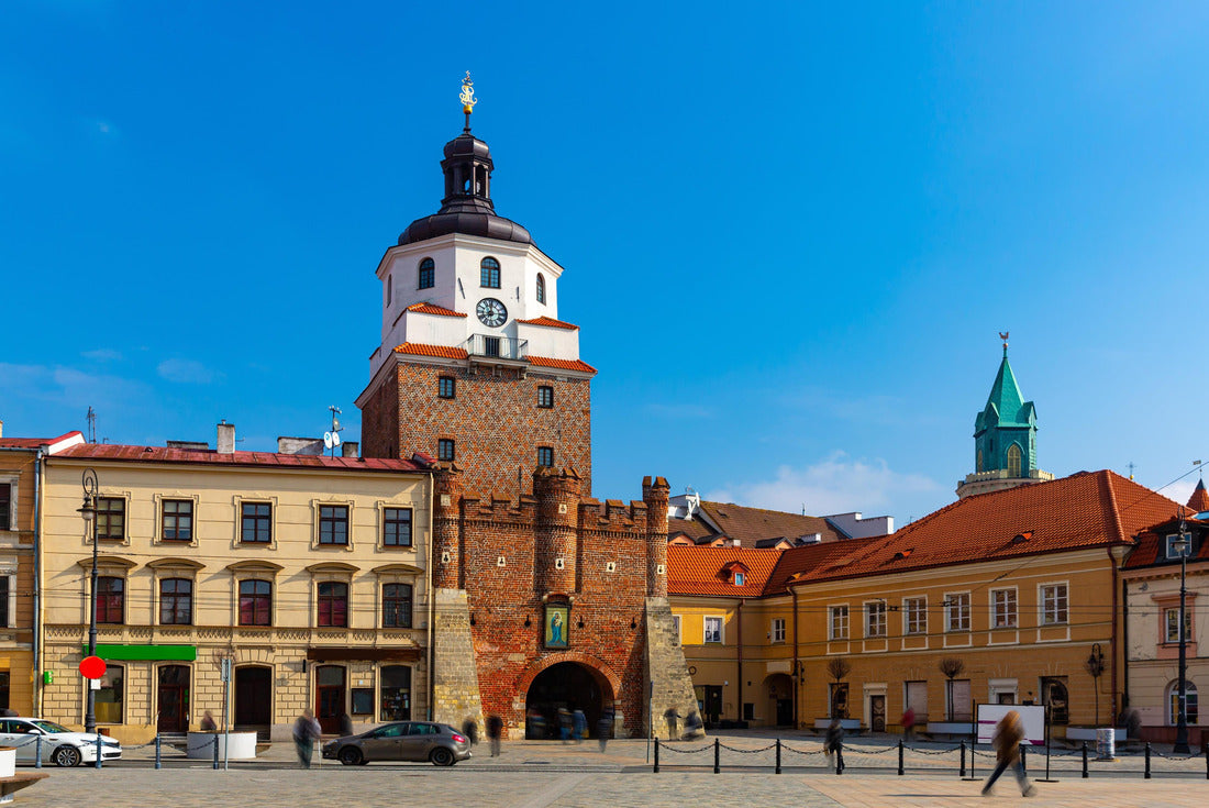 Picturesque Lublin cityscape with historic symbol of the city - medieval brick Gate Brama Krakowska in sunny spring day, Poland 2000pc Puzzle