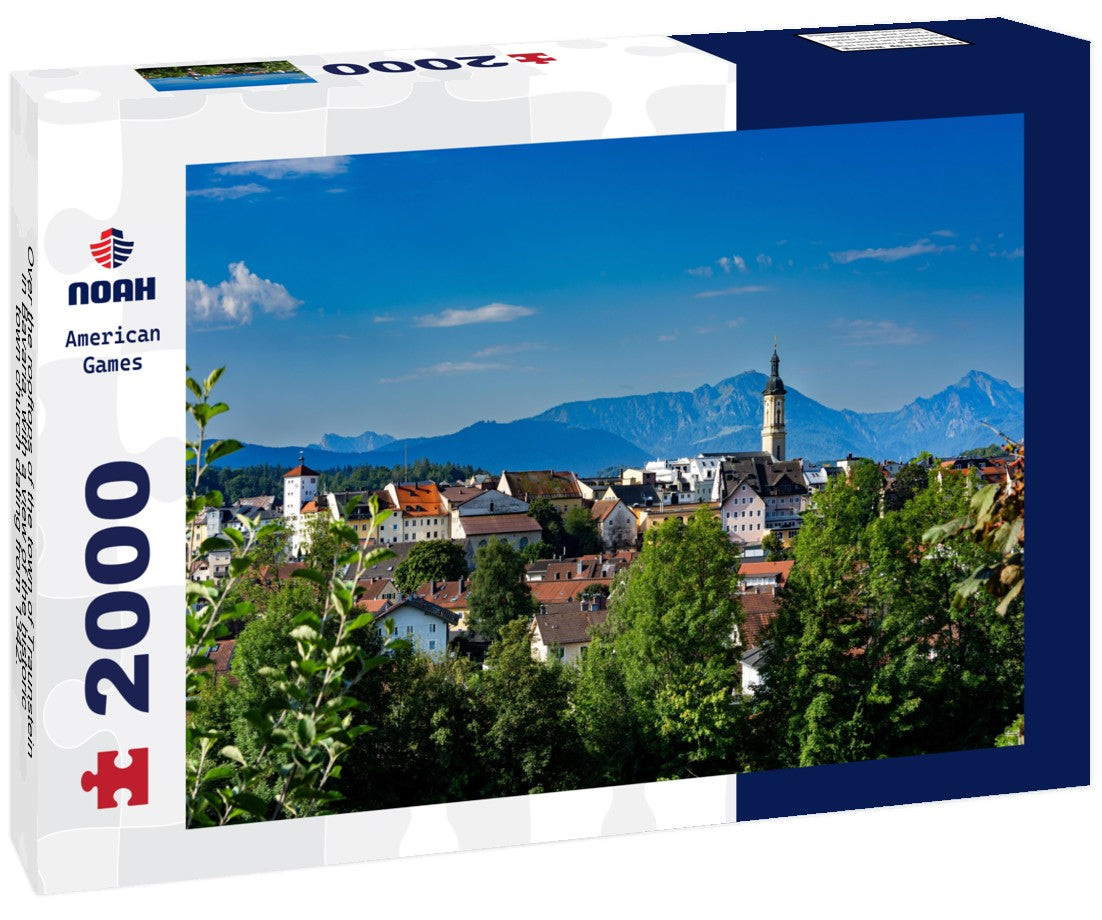 Over the rooftops of the town of Traunstein in Bavaria, with a view of the historic town church dating from 1342. 2000pc Puzzle
