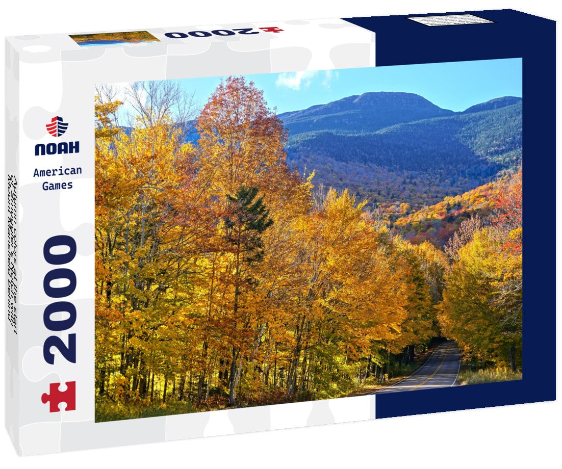 Autumn colors at the start of Smuggler's Notch with Mount Mansfield behind, Vermont, USA 2000pc Puzzle