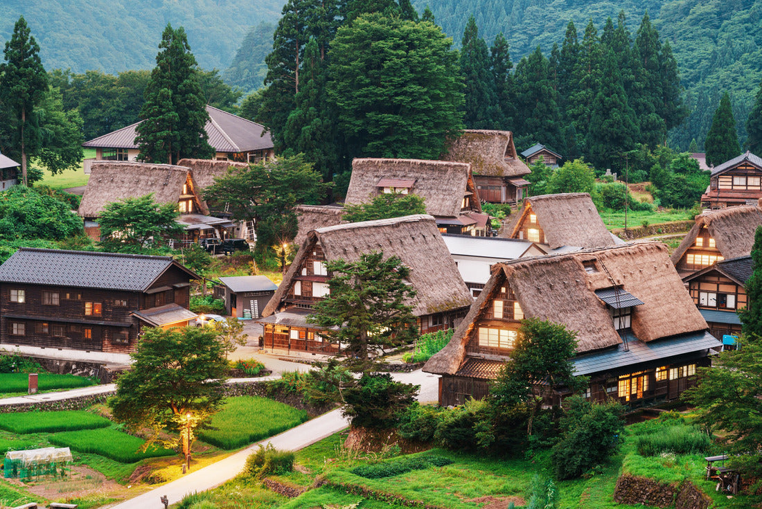 Ainokura, Toyama, Japan in the remote Gokayama Region at dusk 2000pc Puzzle