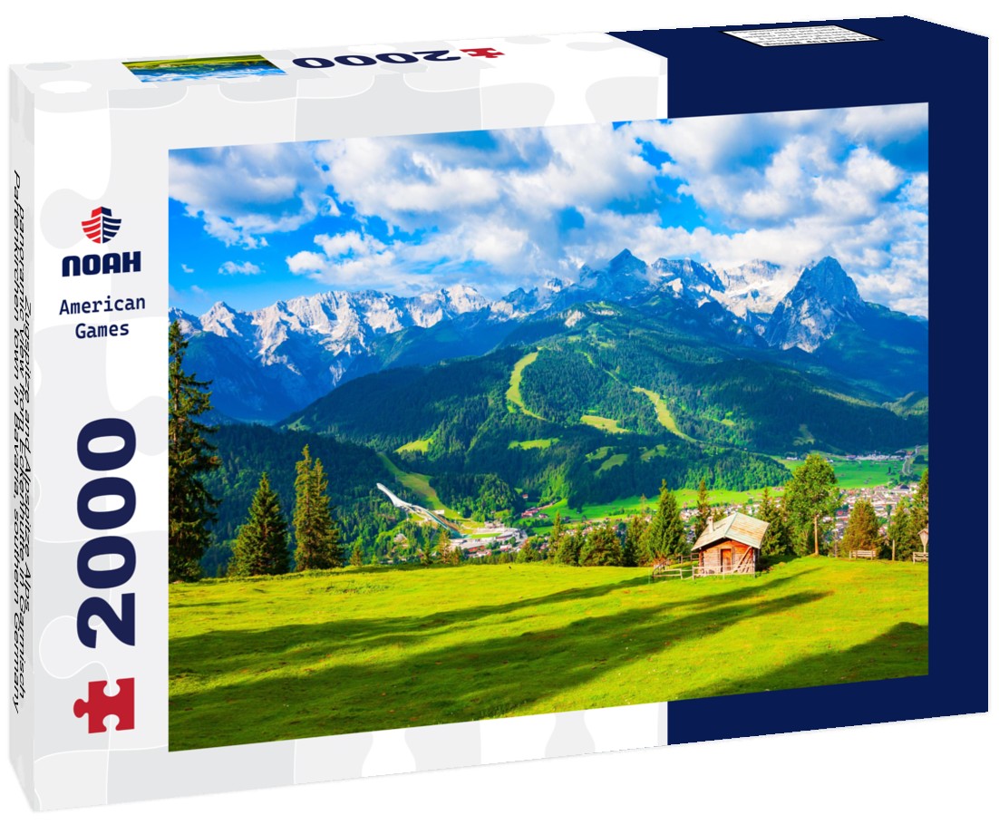 Zugspitze and Alpspitze Alps - from Eckenhutte in Garmisch-Partenkirchen town in Bavaria, southern Germany 2000pc Puzzle