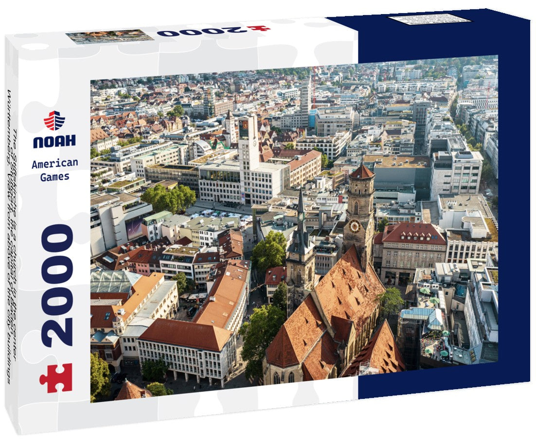 The Stiftskirche is a church in the center of Stuttgart, the capital of Baden-Württemberg. View from above of the city buildings 2000pc Puzzle