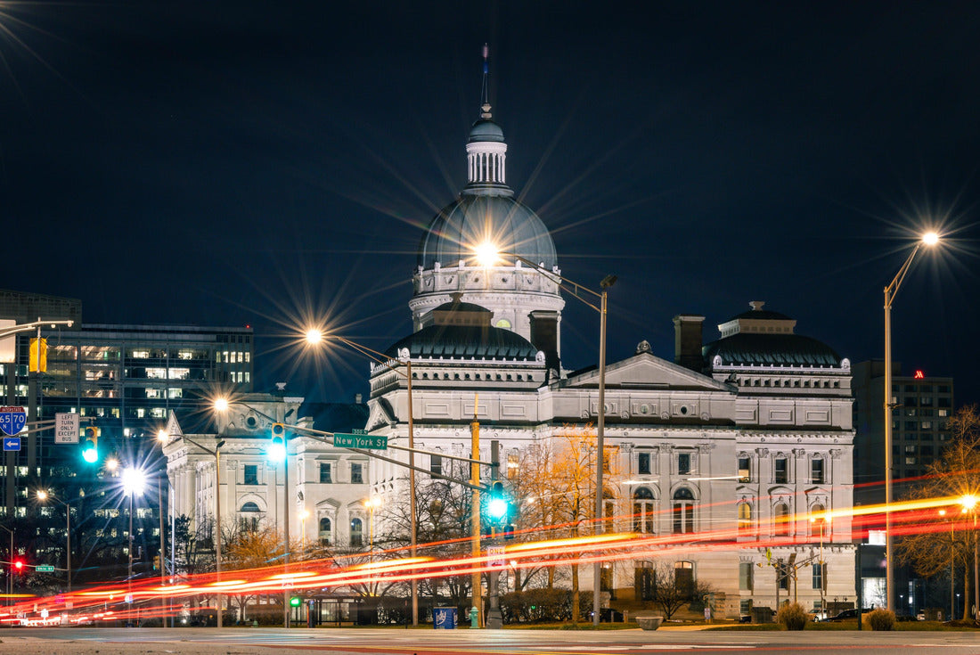 Noah Jigsaw Puzzle Indiana Statehouse at night, Indianapolis 2000 pieces