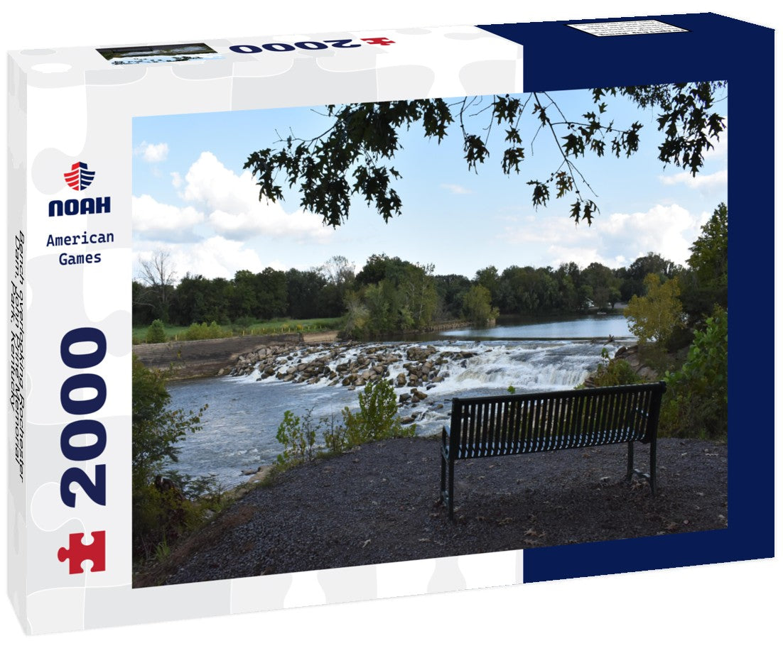 Bench overlooking Rochester Dam, John Prine Memorial Park, Kentucky 2000pc Puzzle