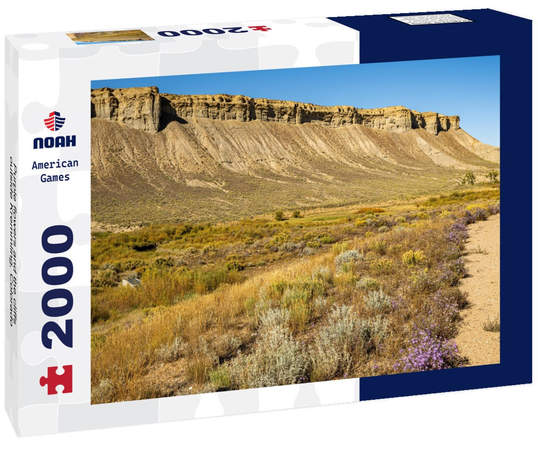 Purple flowers and the cliffs outside Kremmling, Colorado 2000pc Puzzle
