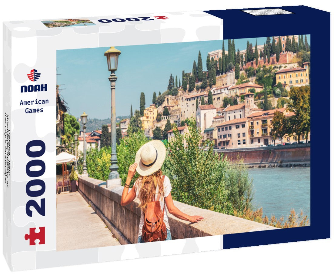 Verona, Italy - Wanderer looking at the city's landscape 2000pc Puzzle