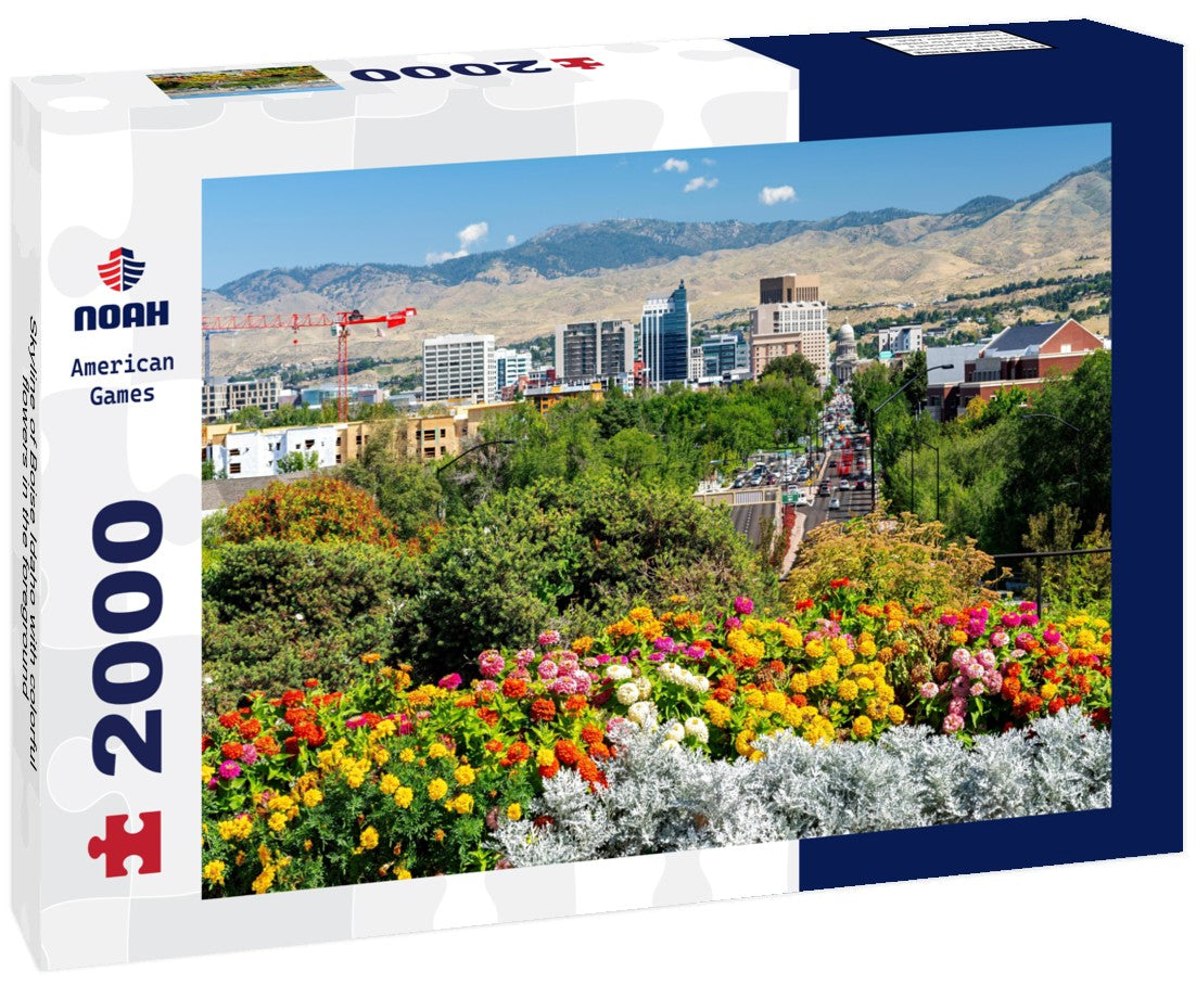 Skyline of Boise Idaho with colorful flowers in the foreground 2000pc Puzzle