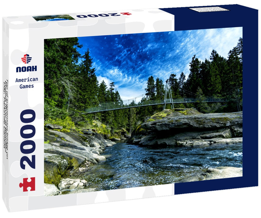 Top of suspension bridge on English River at Beautiful Day, Parksville Canada 2000pc Puzzle