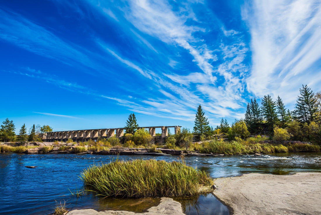Indian summer in Manitoba, Canada. The concept of ecological and recreational tourism. The ruins of the old dam in the park of the old Pinawa dams 2000pc Puzzle