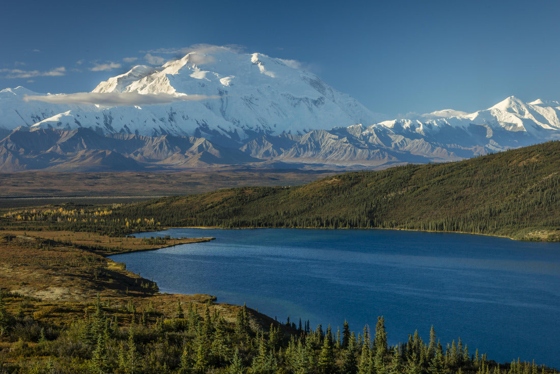 Mount Denali at Wonder Lake, previously known as Mount McKinley 20, 310 feet above sea level. Located in the Alaska Range, Denali National Park and Preserve, Alaska - Sunrise 2000pc Puzzle