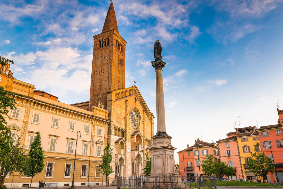 Piacenza, medieval town, Italy. Piazza Duomo in the city center with the cathedral of Santa Maria Assunta and Santa Giustina, warm light at sunset. Emilia Romagna 2000pc Puzzle
