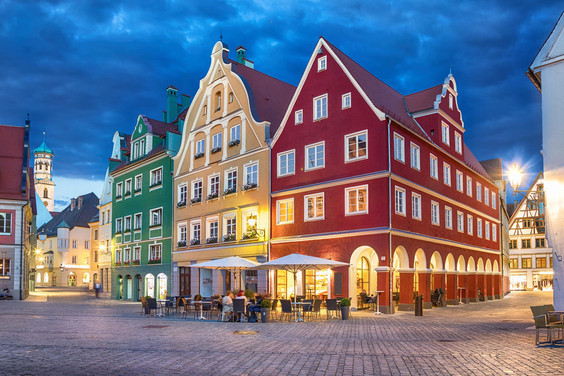 Colored buildings at the market square (Marktplatz) at sunset in Memmingen, Bavaria, Germany 2000pc Puzzle