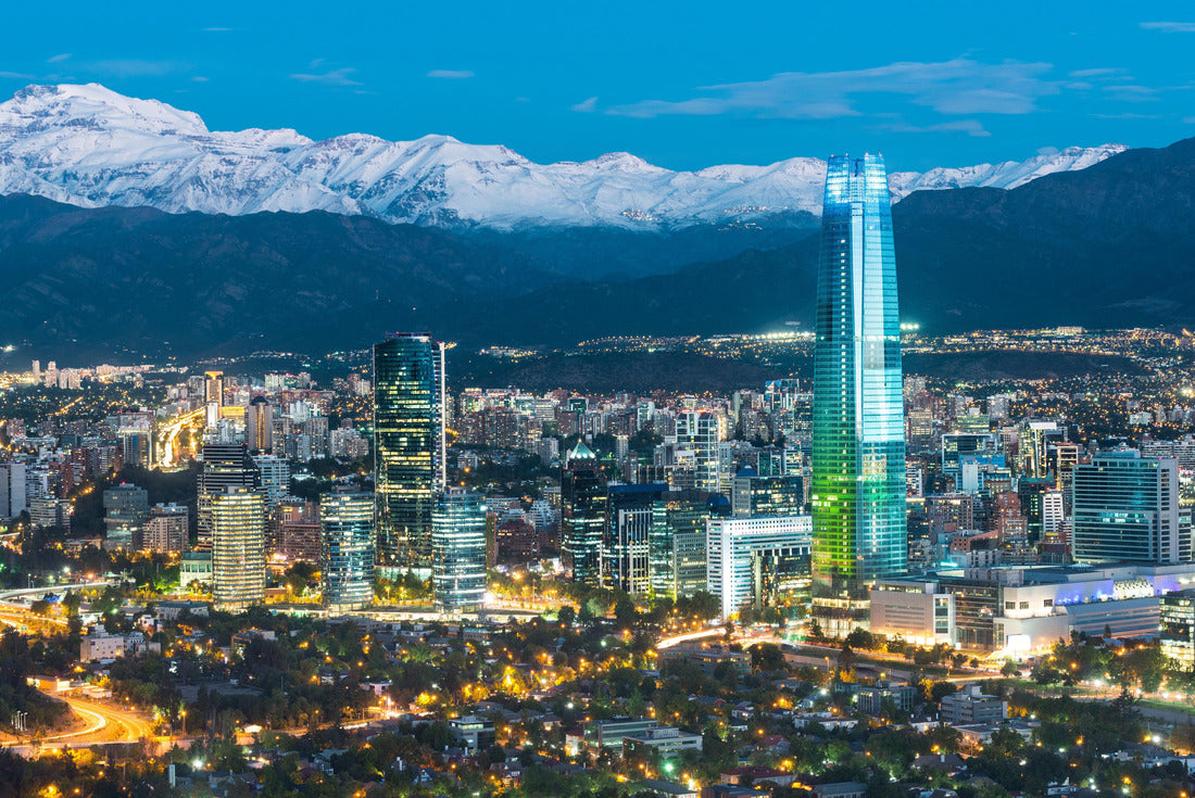 Skyline of Santiago de Chile at the foot of the Andes Mountains and buildings in the district of Providencia 2000pc Puzzle