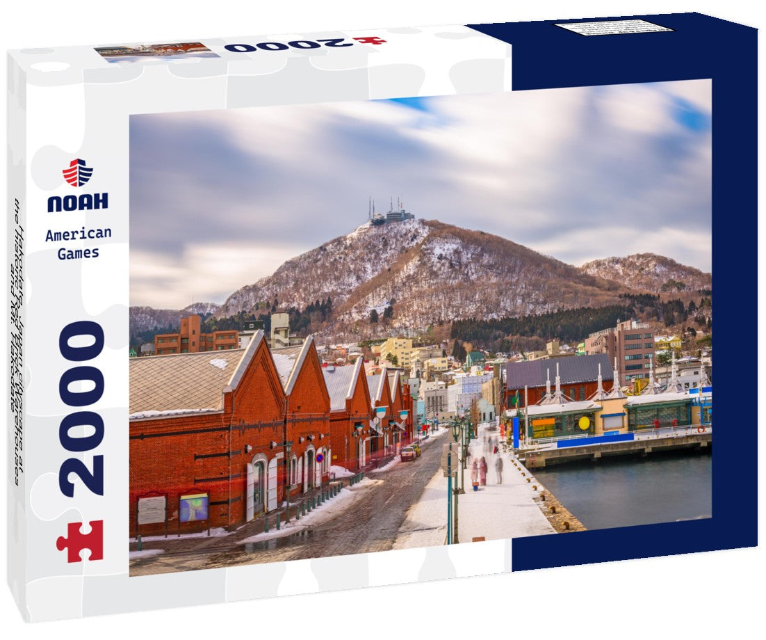 Hakodate, Japan cityscape at the historic Red Brick Warehouses and Mt. Hakodate 2000pc Puzzle