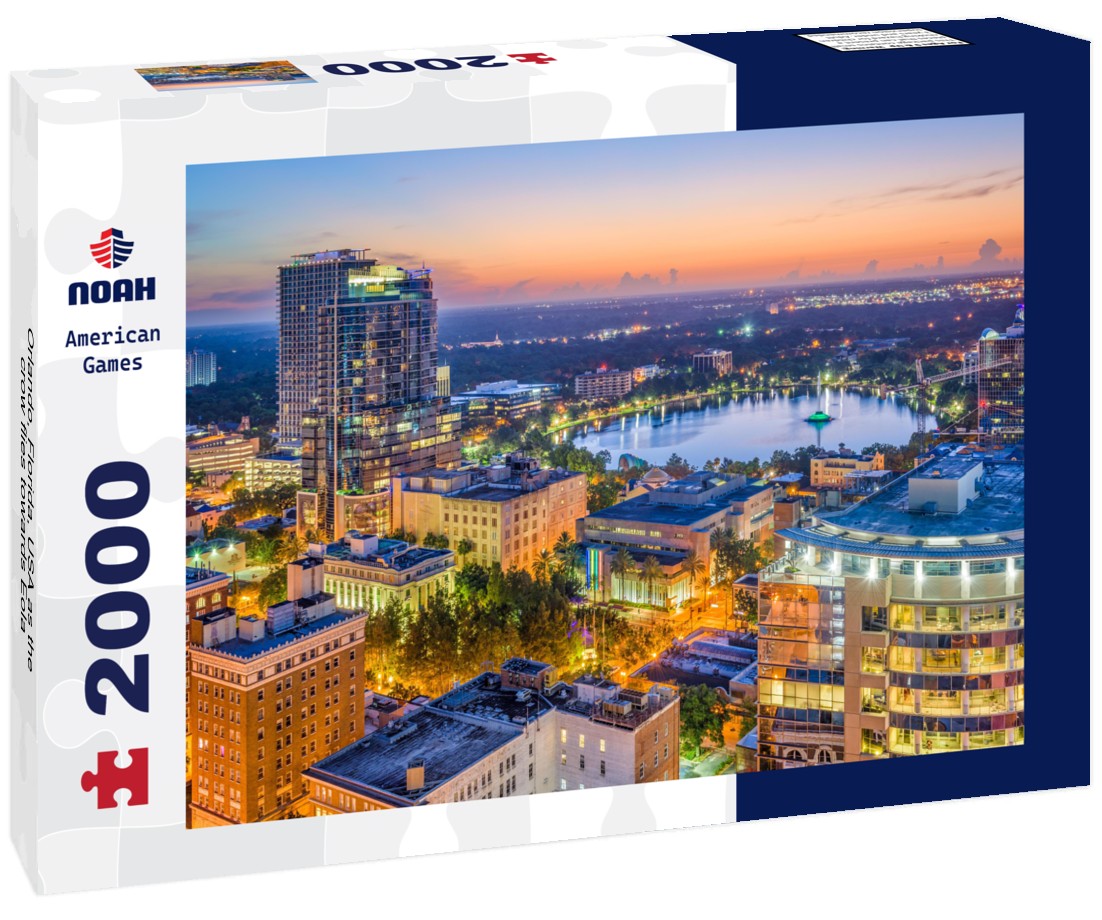 Orlando, Florida, USA as the crow flies towards Eola 2000pc Puzzle